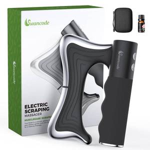 lot 20179 image: swancode Heated Muscle Scraper, Electric Fascia Release Tool with Heat and Vibration, Full Body Gua Sha Massage Tool, 3 Adjustable Intensity Modes LED Display, Rechargeable Wireless(Black)