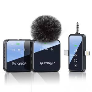 lot 20186 image: PQRQP 3 in 1 Wireless Lavalier Microphone for iPhone Android and Camera, Mini Clip-On Mic for Video Recording TikTok YouTube Interview, Noise Cancelling, 328ft Range, 18H Battery