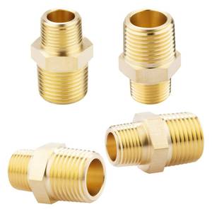 lot 20190 image: KOOTANS 12 NPT x 38 NPT Male Solid Brass Hex Nipples,4 PACK