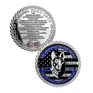lot 20193 image: K9 Police Challenge Coin Thin Blue Line Law Enforcement Officer Canine Military Coin