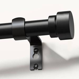 lot 20196 image: Lootkell Black Curtain Rods for Windows 48 to 84 Inches Adjustable Heavy Duty 1in Diameter Window Curtain Rod with Decorative Finials for Outdoor Farmhouse Bedroom Kitchen Living Room