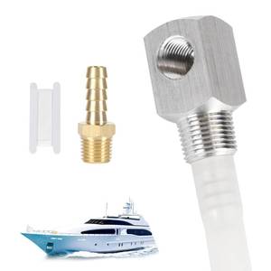 lot 20217 image: 12in Fuel Withdrawal Depth Standard Universal Boat Gas Tank Tube, Part 7-0948 with Strainer, Polyethylene Fuel Withdrawal Tube with Brass Barb Connector
