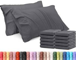 lot 20256 image: Pillow Cases Standard Size Set of 4, Ultra Soft Comfy Pillow Covers, Grey
