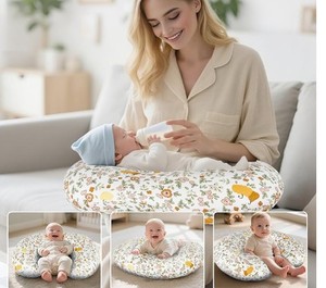 lot 2264 image: Nursing Pillow Pink with Flowers (stock photo design is different)