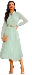 lot 2278 image: Abletree brand ladies green dress button up size M with belt