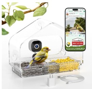 lot 5382 image: Rivue Smart Window Bird Feeder 2K HD Video AI Bird ID