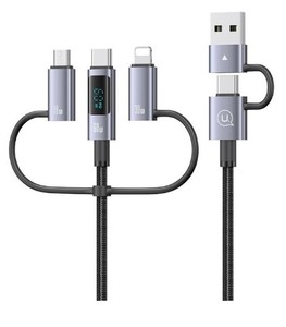 lot 6174 image: USAMS 240W Fast Charging 6in1 Aluminum Alloy Data Cable 6.5ft 2m