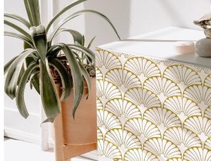 lot 6206 image: Gold Leaf Peel and Stick Wallpaper Geometric Removable
