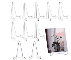 lot 6218 image: Bucherry 10 Packs Mini Easel Displays 3.4 x 2.6 Inch Clear