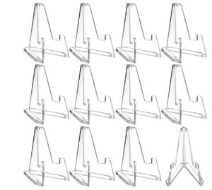 lot 6222 image: Boao 12 Pack Acrylic Card Stand Mini Easel Display Holder,Clear,2.24 Inch