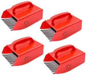 lot 1758 image: A 4 Pack Berry Pickers and Rakes with Metallic Comb and Ergonomic Handle