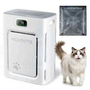lot 1762 image: Pet Air Purifier for Home Large Room 2500 Sq Ft, H13 HEPA Double-Sided Filter with Washable Pre-filter, Adsorbs Pet Hair Dander Odor Allergies Smoke Dust,PM2.5 Air Quality Monitor,Auto Mode,P358 Grey