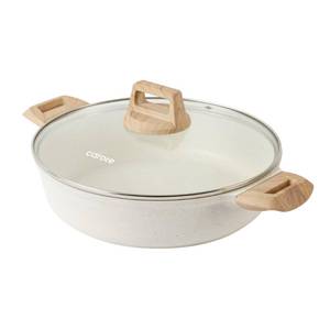 lot 1763 image: CAROTE Nonstick Stock Pot with Lid,4 Quart Shallow Soup Pot