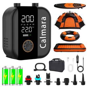 lot 1765 image: Calmara B1 Electric Paddle Board Pump,Rechargeable 10000mAh Cordless12V DC 22 PSI High Pressure SUP Pump,Inflation & Deflation,Auto-Off for Stand Up Surfing Kite,Tent,Boat Gift for Men