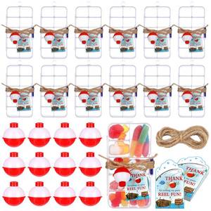 lot 1782 image: Wonderjune 12 Fishing Party Favors Tackle Boxes with Thank You Cards