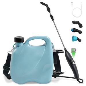 lot 1798 image: Battery Powered Sprayer 2 Gallon, Electric Garden Sprayer in Lawn with 3 Mist Nozzles, Rechargeable Handle, Retractable Wand, Yard Pump Sprayers with Adjustable Shoulder Strap for Plants