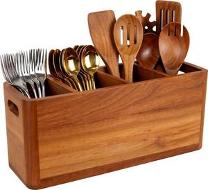 lot 1800 image: Rasydyn Acacia Wood Kitchen Utensil Holder