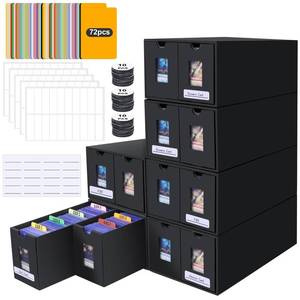 lot 1807 image: HIMOMO Card Storage Box, 11000 Trading Card Storage 2000 Toploader Card Storage Box for Commander Display,with 72 Dividers, Labels & Tapes,Fit for TCG, PTCG, MTG