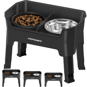 lot 1811 image: URPOWER Mess Proof Elevated Dog Bowls Double Deck Slow Feeder