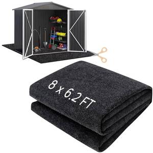 lot 1814 image: HolyMaji 8 x 6.2 FT Outdoor Storage Shed Floor Mat Waterproof Garden Shed Flooring Mat Washable Carport Furniture Dustproof Anti-Slip Pad for Protect Shed Flooring from Wear - Tool Shed Not Include