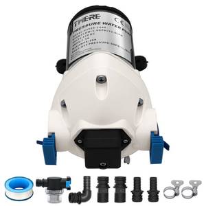 lot 1818 image: Upgraded Version R3526144D RV Water Pump,3 GPM 12V DC 50 PSI Triplex Self-Priming Diaphragm Water Pump Replace R3526144D03526-144A,Quiet & Auto Shut-Off,for RV Boats Camper Trailers-White