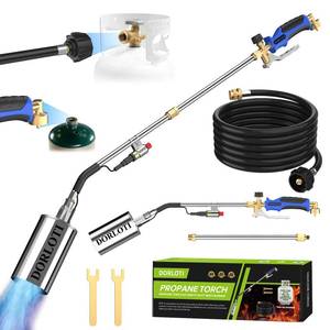 lot 1824 image: Propane Torch Weed Burner Kit, High Output with LongShort Mode,12.5FT Hose Heavy Duty Blow Torch Flamethrower with Self Igniter and Turbo Trigger for Weeding,Roofing,Melting Ice,BBQ