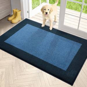 lot 1828 image: PURRUGS Dirt Trapping Indoor Door Mat, 34 x 60, Light Blue & Navy