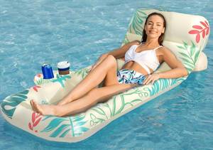 lot 1839 image: Jasonwell Inflatable Pool Float Adult - Pool Floaties Lounger Floats Floating Chair Raft with Adjustable Backrest Cup Holders Water Floaty Lake Lounge Tanning Floats Beach Party Toys for Adults
