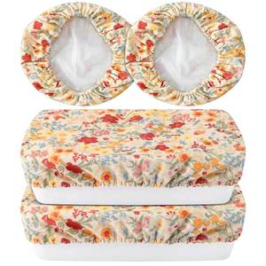 lot 2031 image: Chicplaid 2 Pack 13x9 Inch Cotton Casserole Dish Cover with TPU Liner Reusable Fabric Lid for Baking Lasagna Pan Washable Kitchen Food Cover Breathable Replacement for Plastic Aluminum Foil(Floral)