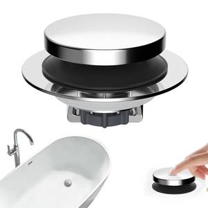 lot 2032 image: Hibbent 3 in 1 Metal Bathtub Drain Stopper, Universal Pop Up Tub Stopper