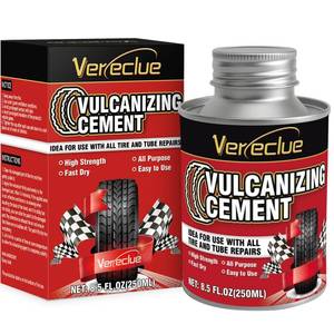 lot 2033 image: Chemical Vulcanizing Cement, Clear Tire Repair Glue, All Purpose Rubber Cement, Heavy Duty Tire Patch Kit with Brush Top Can for Car, Motorcycle, Bike, 8.5Oz