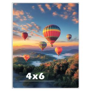 lot 2040 image: 4 x 6 Acrylic Picture Frame, HorizontalVertical Clear Photo Frame for Wall with Tape, No Drilling Floating Hanging Frameless Picture Frame, Wall Mount Sign Holder for Home, School, Office
