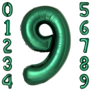lot 2042 image: Dark Green Number 9 Balloons Large Emerald Green Number Balloons 40 Inch Jungle Safari Birthday Party Supplies Graduation Decorations Forest Green 9 Balloon