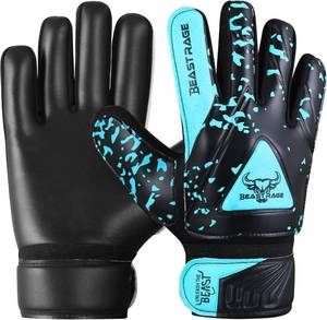 lot 2049 image: BEAST RAGE Kids Goalkeeper Gloves - Youth Soccer & Football Gloves (Aqua, Size 5 for 9-12 Year Olds)