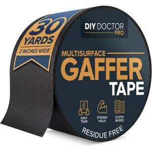 lot 2062 image: Strong Adhesive Gaffer Tape 2 Inch x 30 Yards Black Matte Cloth - 1 Pack