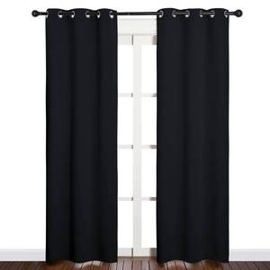 lot 2073 image: NICETOWN Black Blackout Curtains for Cafe 34 Wide x 84 Long 2 Panels