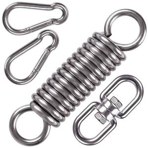 lot 2088 image: WAREMAID Hammock Chair Hanging Kit Swing Spring Hardware, Heavy Duty Suspension Swivel Hanger Hook for Hanging Chair, Rocking Seat, Porch Swing, Garden, 550 LB