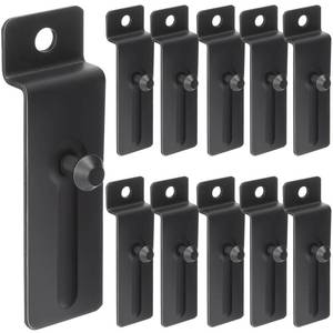 lot 2113 image: JaGely 10 Pcs Metal Slatwall Hooks 3 Inch Commercial Slatwall Utility Notch Hooks Picture Hanger for Pegboard Photo Frame Display Painting Art Accessories (Black)
