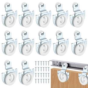 lot 2119 image: Milkary 12 Pack 6 Set Sliding Closet Door Roller Kit, #1#2 Bypass Sliding Hardware, Sliding Door Rollers Replacement Adjustable Door Hooks to Allow Wardrobe Cabinet Smoothly Quietly Slide