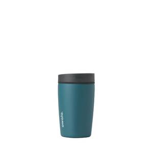 lot 2123 image: Owala SmoothSip Slider Insulated Stainless Steel Coffee Tumbler, Reusable Iced Coffee Cup, Hot Coffee Travel Mug, BPA Free 12 oz, GreyBlue (High Dive)