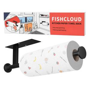 lot 2124 image: FISHCLOUD Paper Towel Holder Wall Mount - Self Adhesive No Drill or Drilling, SUS304 Stainless Steel - Kitchen, Bathroom, Sink, Pantry, Fridge(Black)