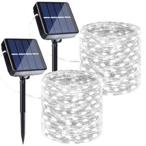 lot 2127 image: Joomer Solar Fairy Lights, 2-Pack Total 80FT 240LED String Lights, White