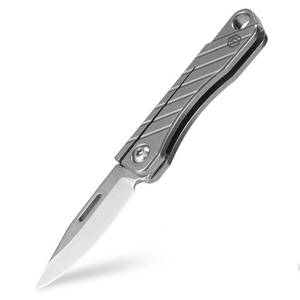 lot 2131 image: KeyUnity KK15 Titanium Mini Pocket Knife, 1.2-Inch Blade, Silver