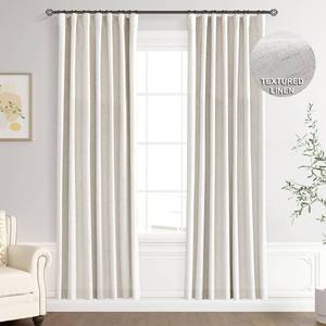 lot 2144 image: Joywell 100% Blackout Linen Curtains 78 Inches for Bedroom Cream Natural