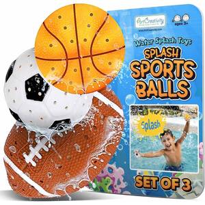 lot 2147 image: ArtCreativity Pool Toys for Toddlers 1-3, Splash Sports Balls Water Toys, 3 Different Athletic Water Ball Designs Include Football, Basketball & Soccer Ball, Spongy Pool & Bath Toys for Kids Ages 4-8