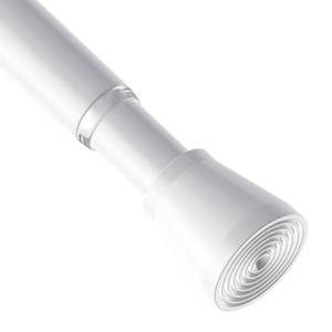lot 2177 image: AIZESI 1Pc Spring Tension Curtain Rod, Adjustable 45-77 Inch, White