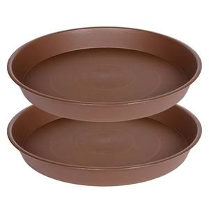 lot 2193 image: Bleuhome 2 Pack of 8 inch Plant Saucer Clear, Heavy Duty Plastic Plant Water Tray 8 inch Round, Flower Plant Saucers for Indoors No Holes, Plant Dishes Saucer for Planter 78 (8, Chocolate)