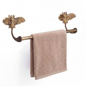 lot 2200 image: LOYIM 12 Inch Bee Antique Brass Towel Bar Vintage Bathroom Towel Rack Wall Mounted Towels Holder Rustic Farmhouse Bathroom Accessories Rustproof Heavy Duty Rod for Home Apartment Decor
