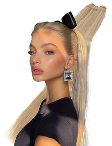 lot 2451 image: 30 Inch Long Highlight Dark Blonde Hair Extensions Sew in Bundles Synthetic 200g Straight Weave Hair Weft