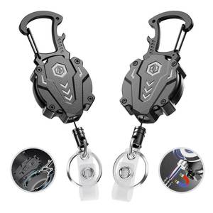 lot 2458 image: Autonomier 2Pack Heavy Duty Retractable Keychain, Unbreakable Construction